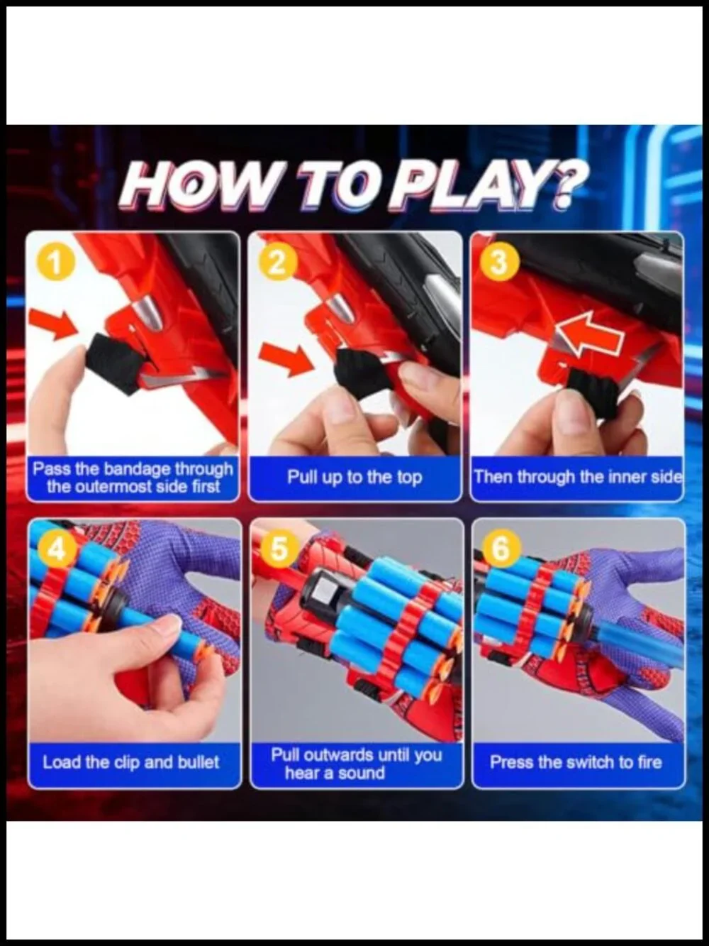 2 Pack Spider Web Shooters Wrist Launcher Toy with Sucker Darts for Kids-